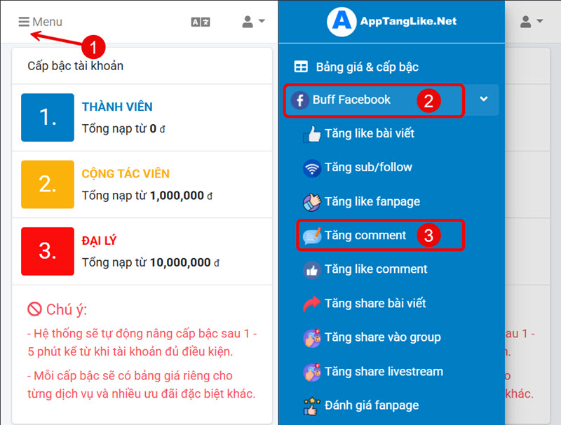 mua comment facebook chất lượng, tài khoản thật