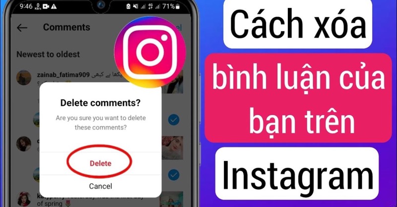Cách xóa bình luận Instagram nhanh
